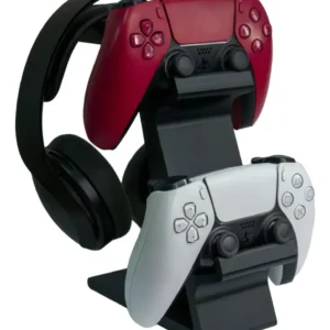 base estación soporte gamer para auricular y 2 joystick