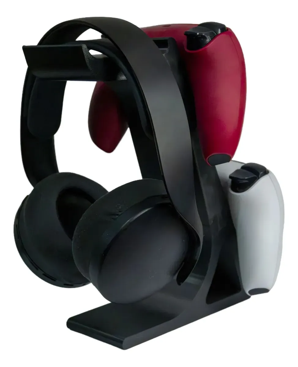 base estación soporte gamer para auricular y 2 joystick base estación soporte gamer para auricular y 2 joystick